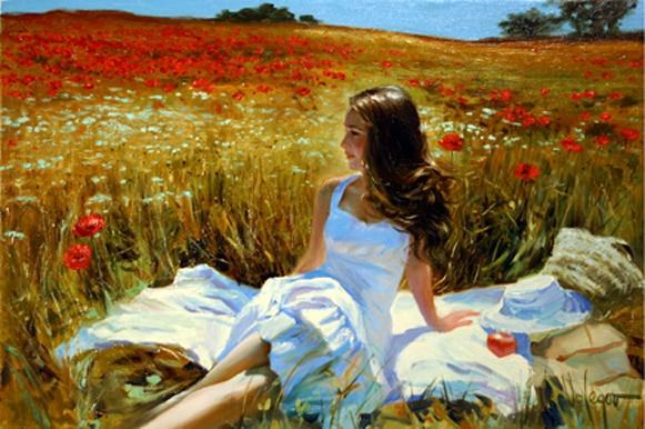 Vladimir Volegov Picnic amongst the Poppies